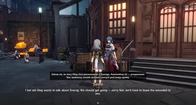 Honkai: Star Rail — scena dialogowa z nakładką tłumaczenia